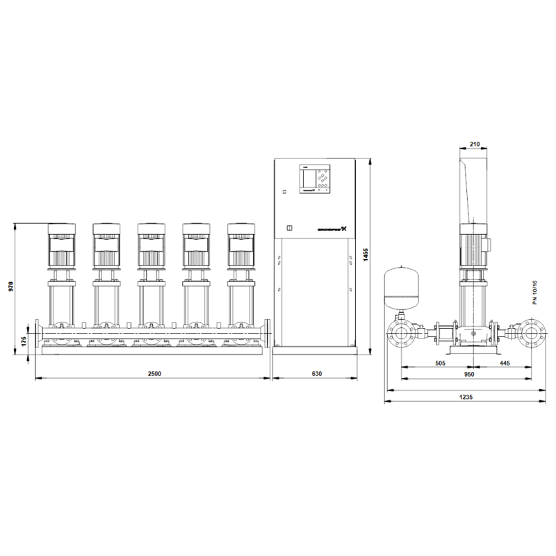 Насосная станция Grundfos HYDRO MPC-S 5 CR 32-2-2 (арт. 95044833)