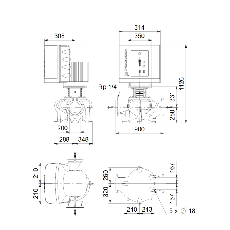 Насос Grundfos TPE 200-160/4 A-F-A-BQQE (арт. 97927479)