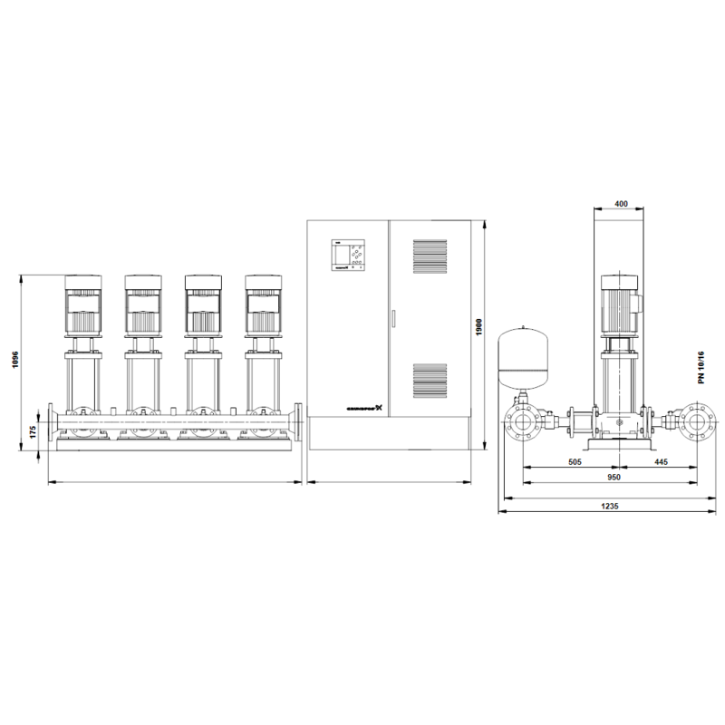 Насосная станция Grundfos HYDRO MPC-F 4CR32-3 (арт. 97520847)