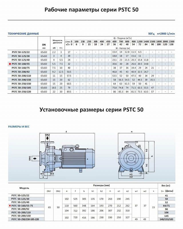 Моноблочный фланцевый насос Purity PSTC 50-160/55 (N) (арт. 100588145)